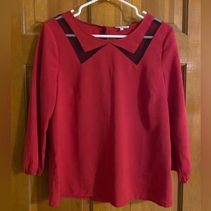 Blouse with mesh detail